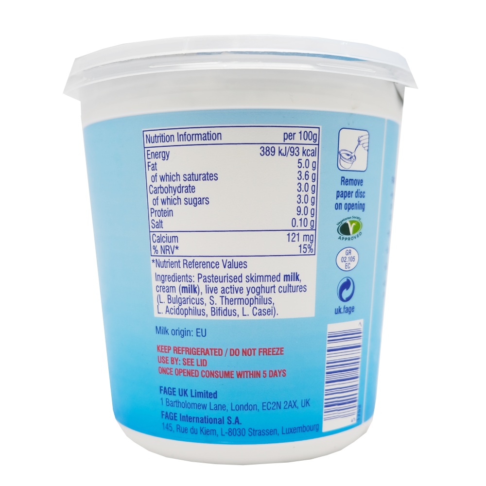 Fage Total 5% Fat Yoghurt 950g back image