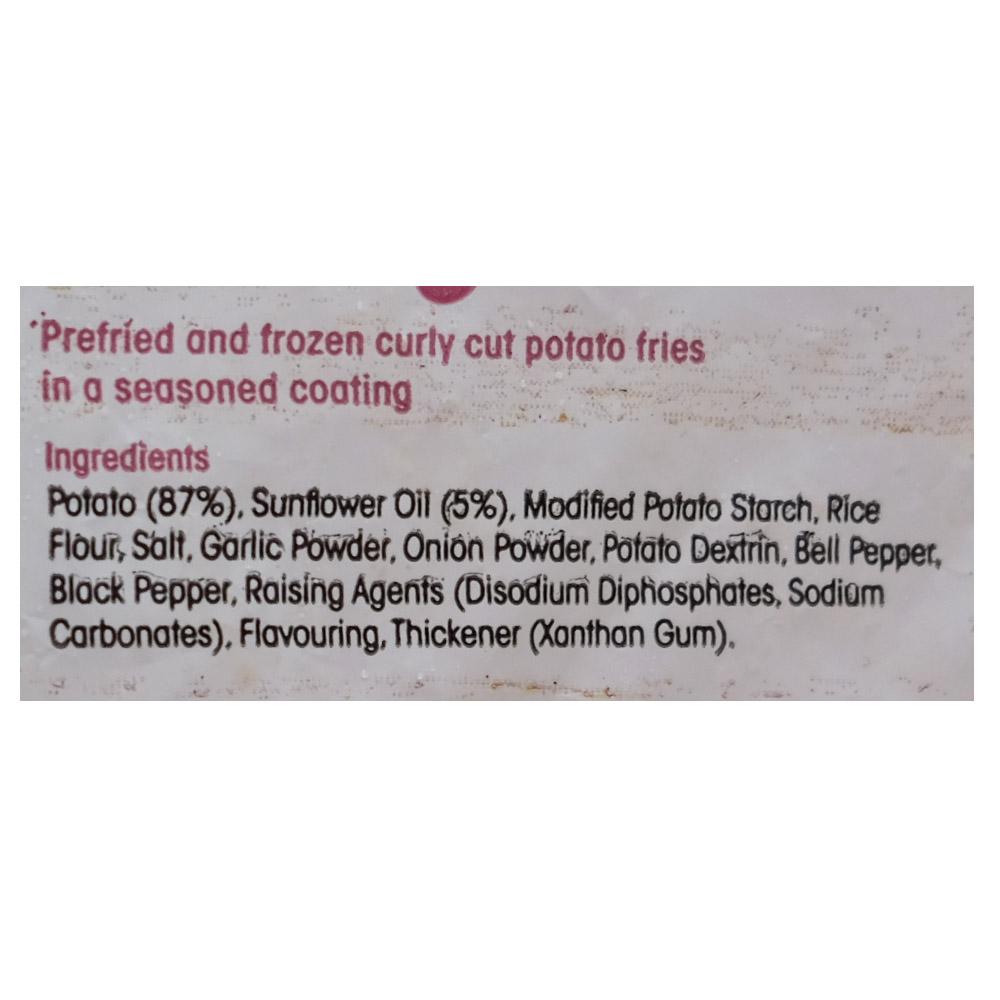 Supervalu Curly Fries 650g back image