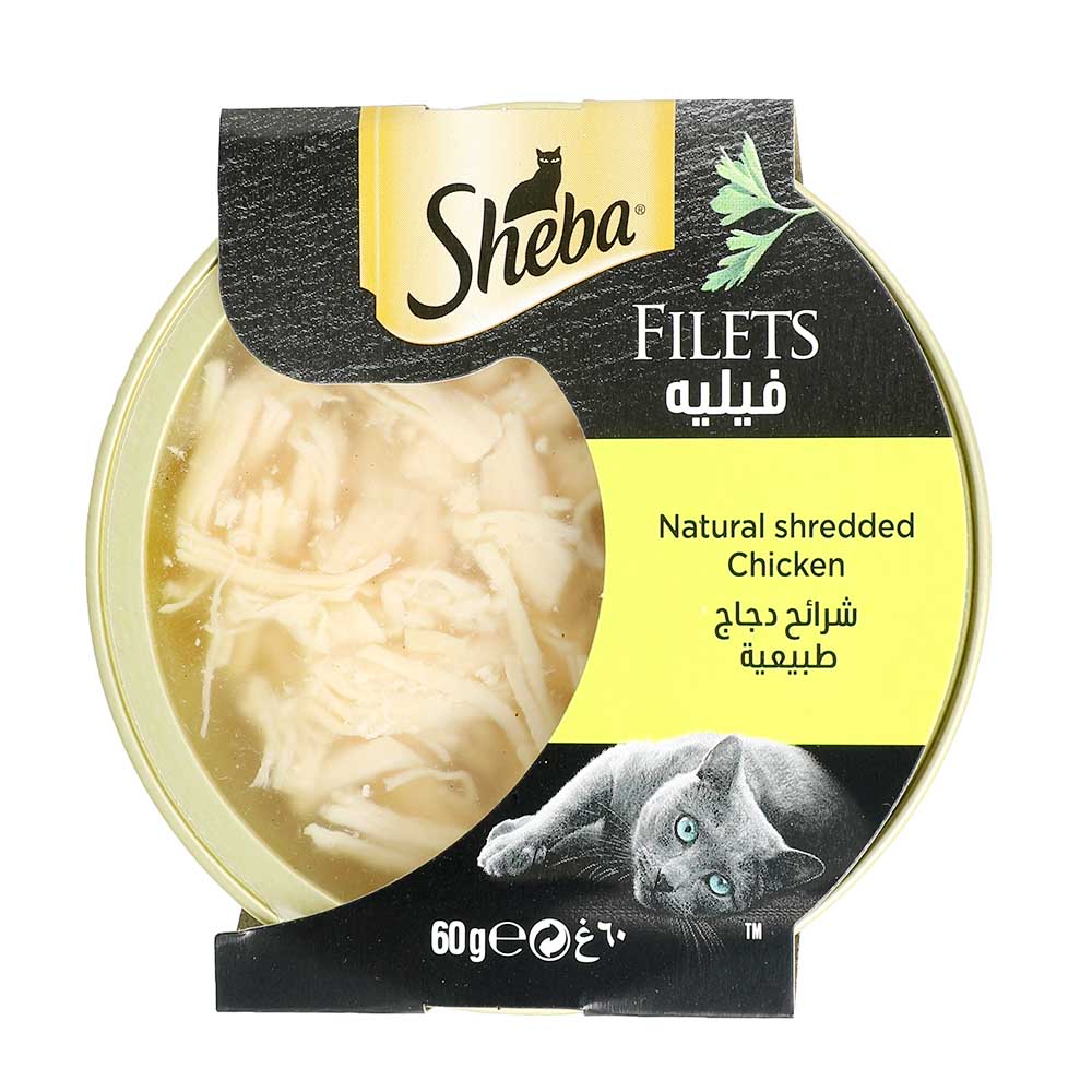 Sheba Natural Shredded Chicken Filets Cat Food 60g
