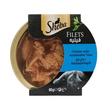 Sheba Chicken With Sustainable Tuna Filets Cat Food 60g 