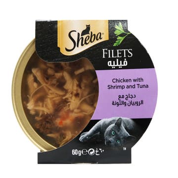 Sheba Chicken, Shrimp & Tuna Filets Cat Food 60g 