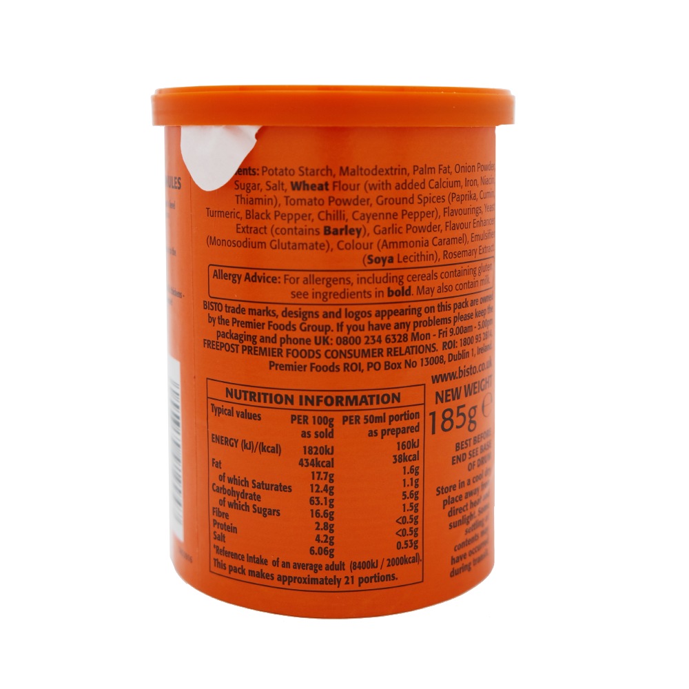 Bisto Sauce Mix Curry 185g back image