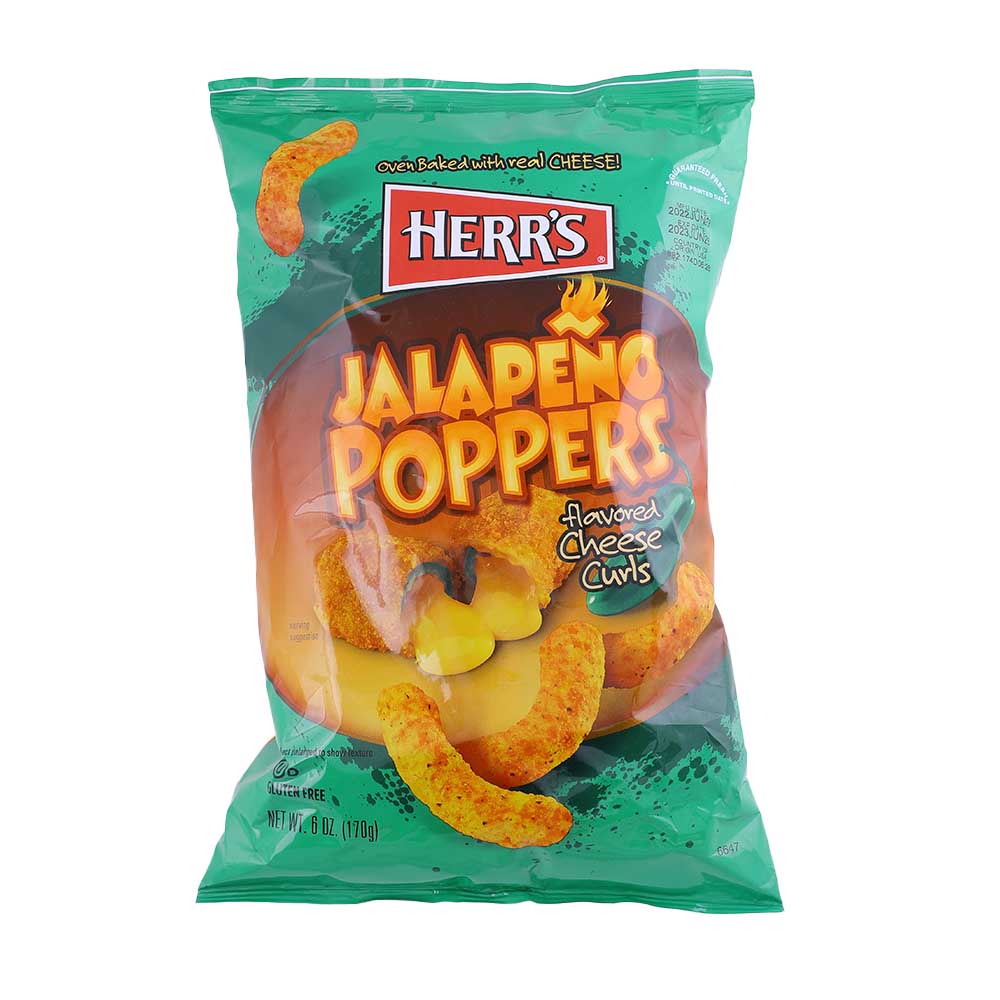Herr's Cheese Curls Jalapeno Poppers Baked Snack 170g 