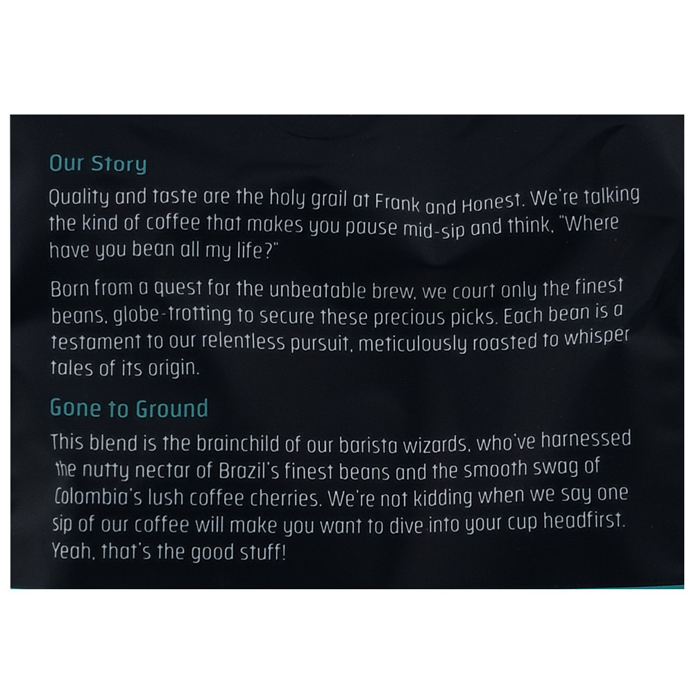 Frank & Honest Ground Coffee 227g back image