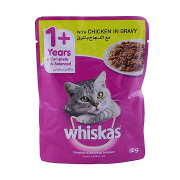 Whiskas Chicken in Gravy Cat Food 80g 