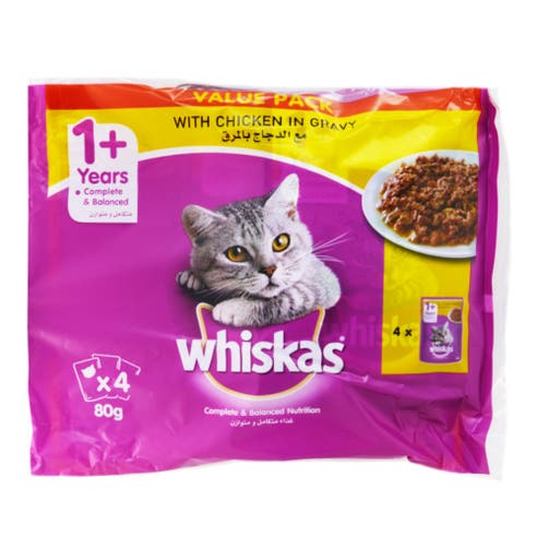 Whiskas Chicken in Gravy Cat Food 80g [4 Pack] 