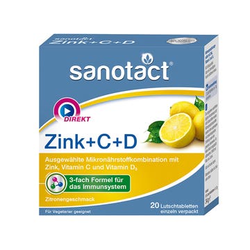 Sanotact ZinK+C+D Lozenges 20's 