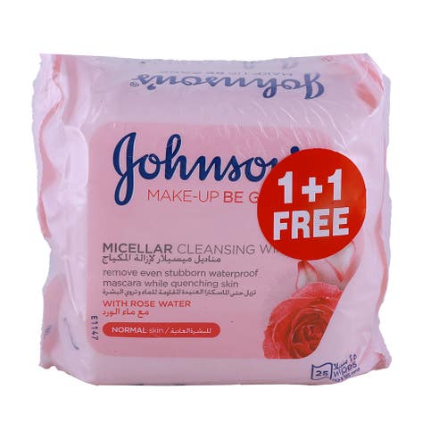 Johnson's Rose Water Cleansing Wipes [1+1 Free] [Special Offer] 