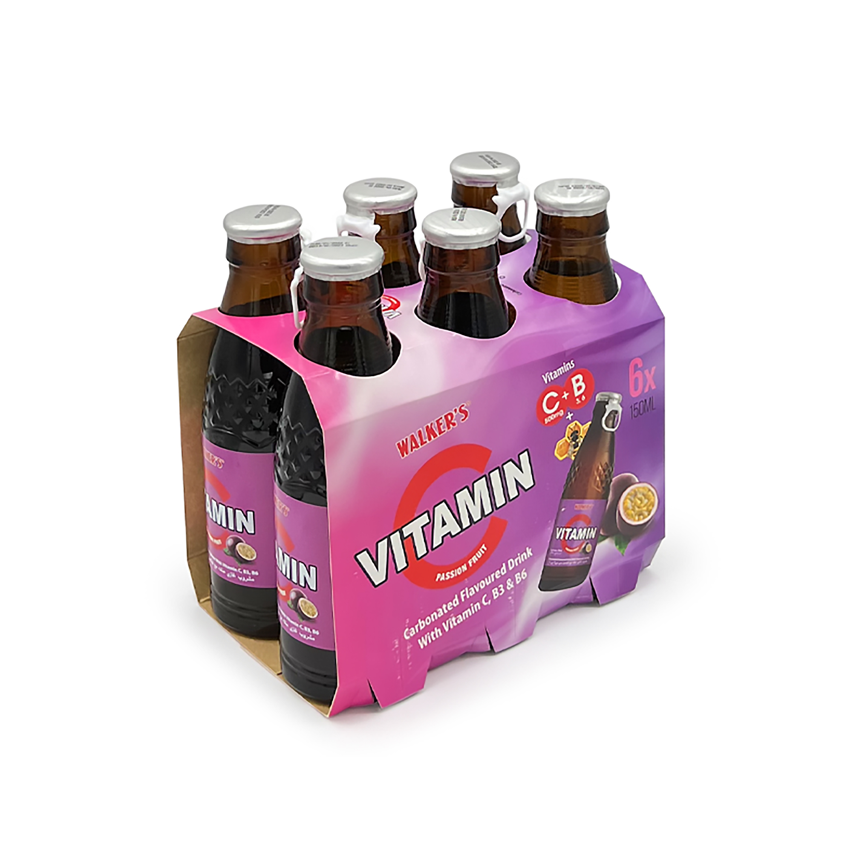 Walkers Vitamin C Drink Passion Fruit 6x150ml 