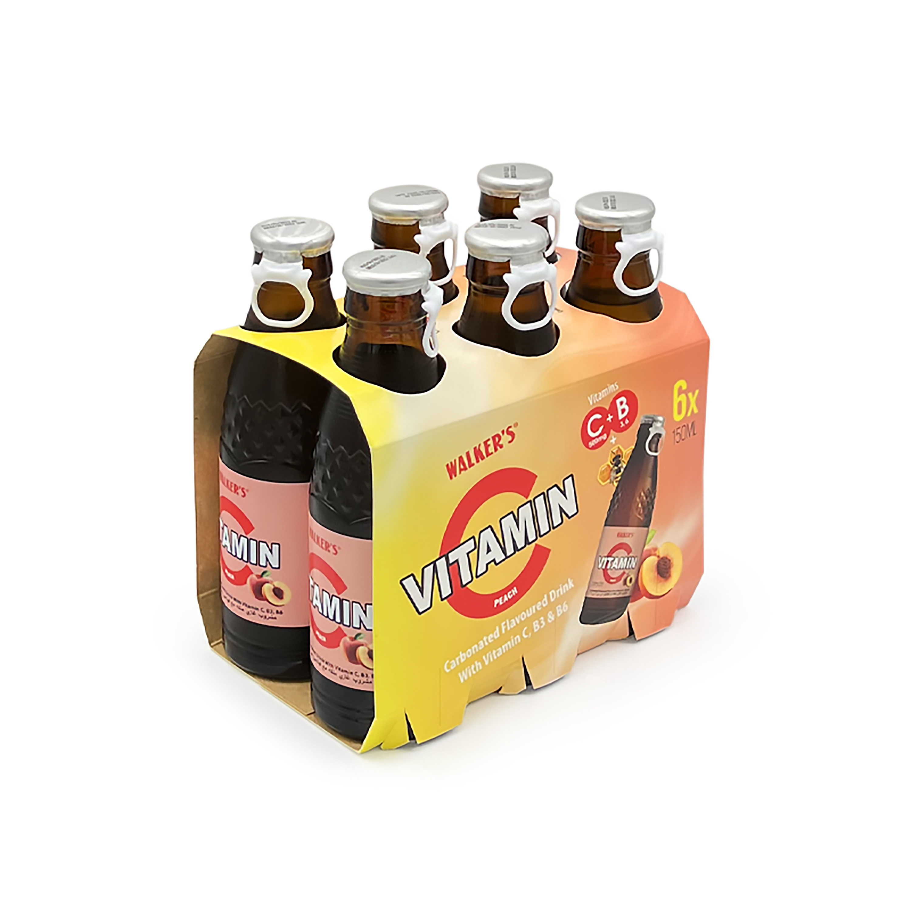 Walkers Vitamin C Drink Peach 6x150ml