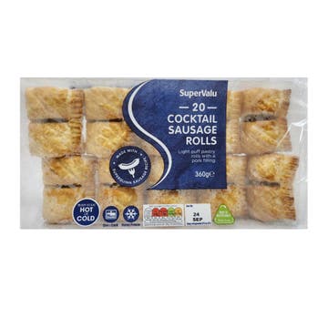SuperValu Pork 20 Cocktail Sausage Rolls 360g [Contains Pork] 
