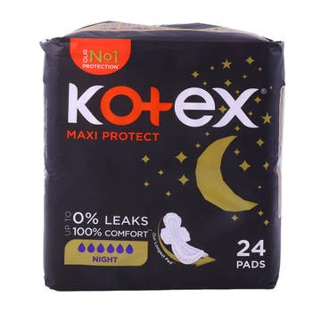 Kotex Maxi Protect Thick Night Pads [24 Pieces] 