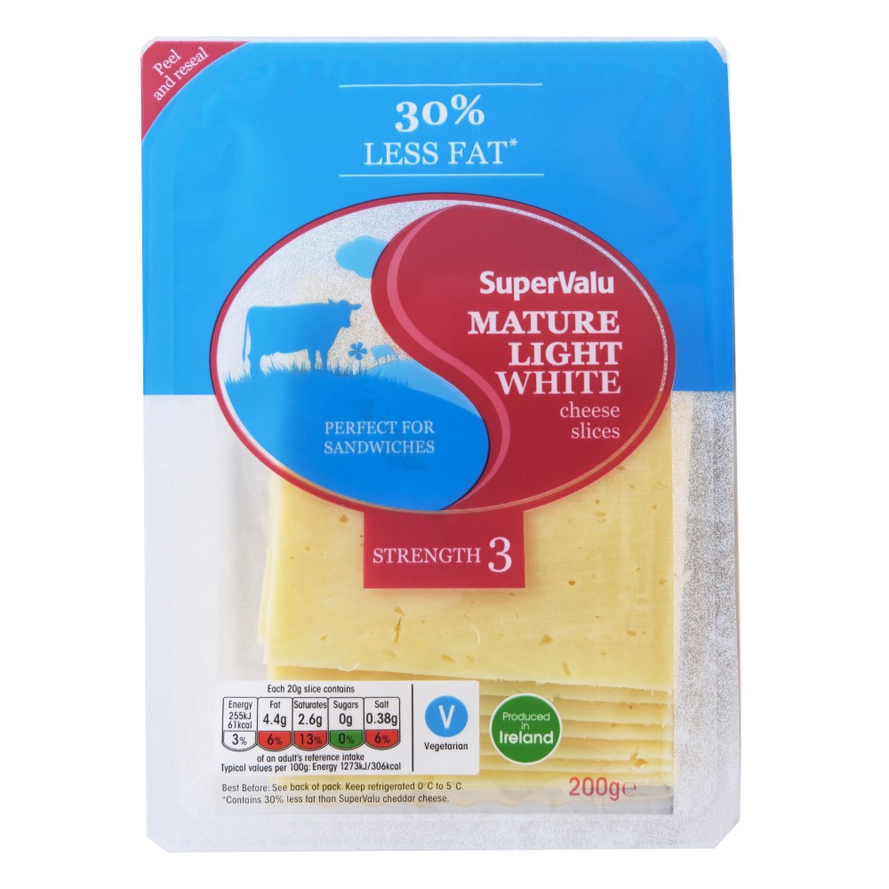 SuperValu Mature White Cheese Slices 200g