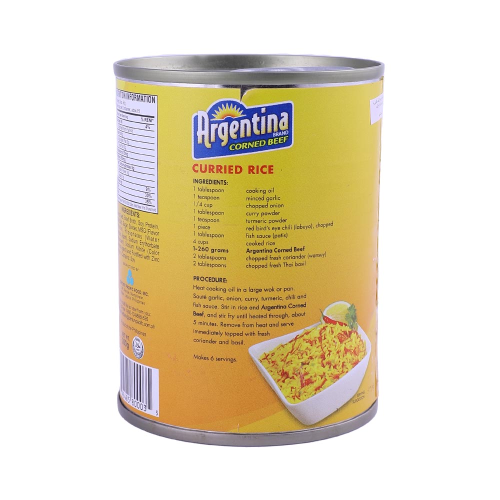 Argentina Corned Beef 260g back image