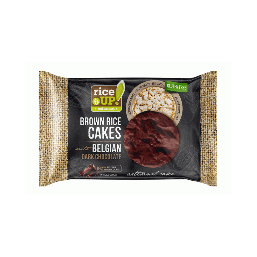 Rice Up Dark Chocolate Brown Rice Cakes 30g