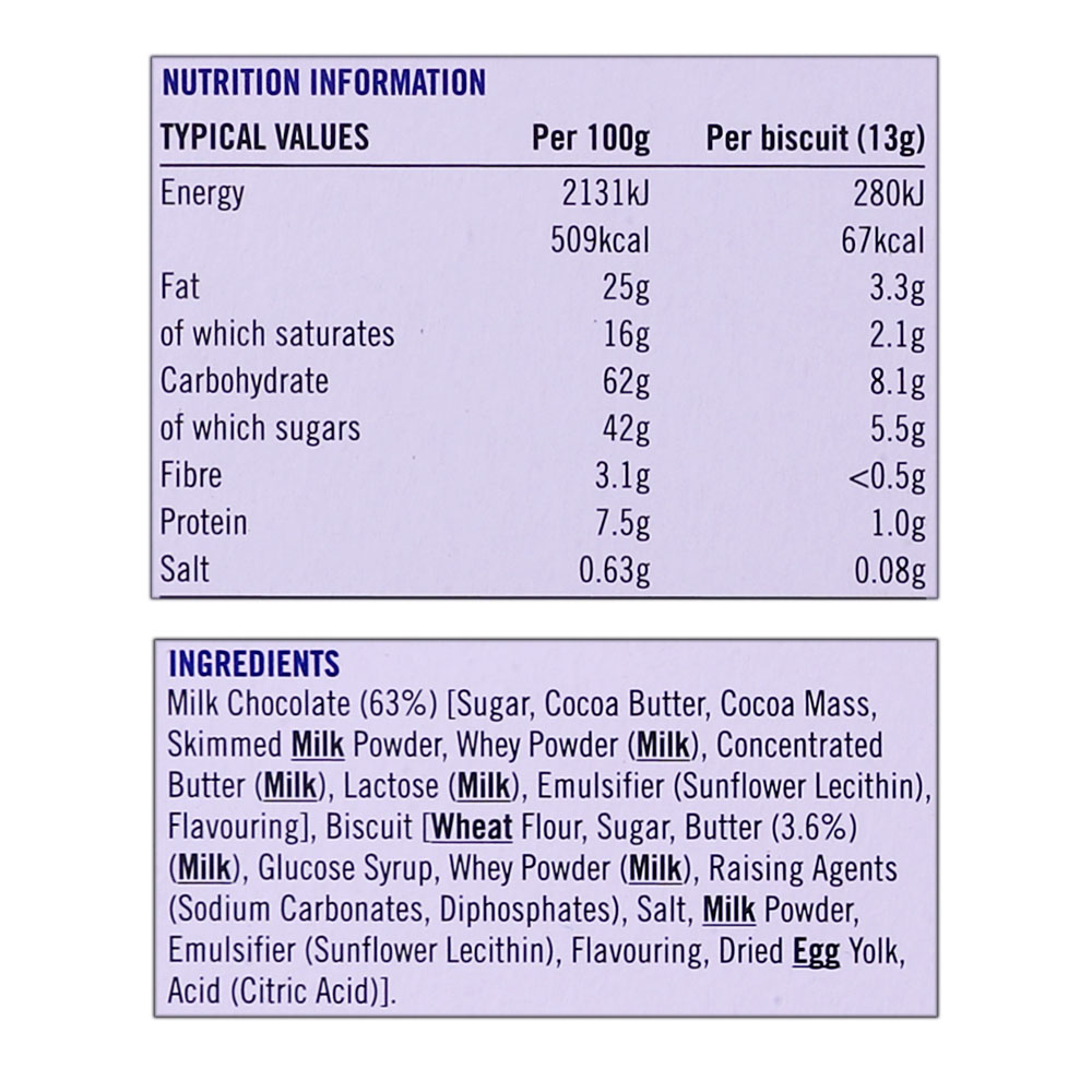 SuperValu Chocolate Butter Biscuits 125g back image