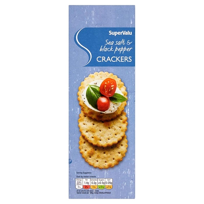 SuperValu Sea Salt & Black Pepper Crackers 185g