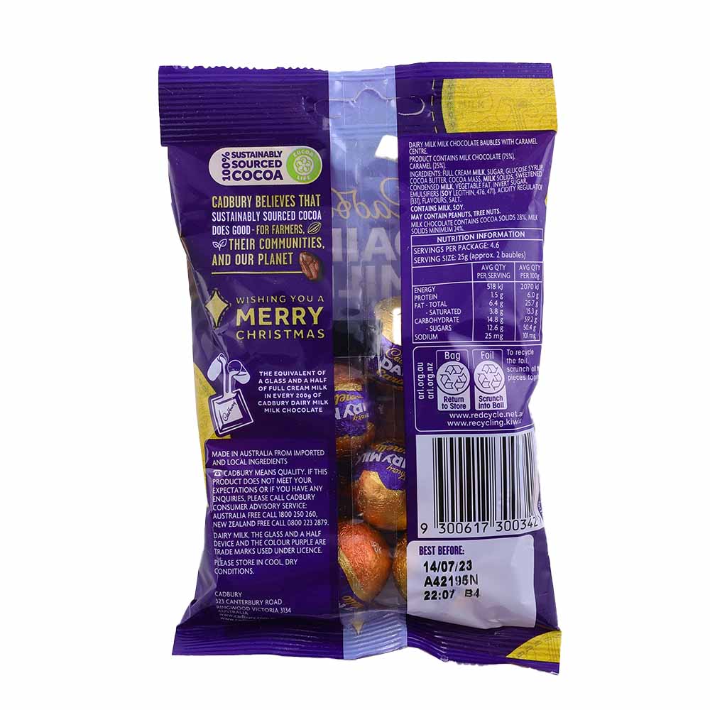 Cadbury Caramello Baubles 114g back image