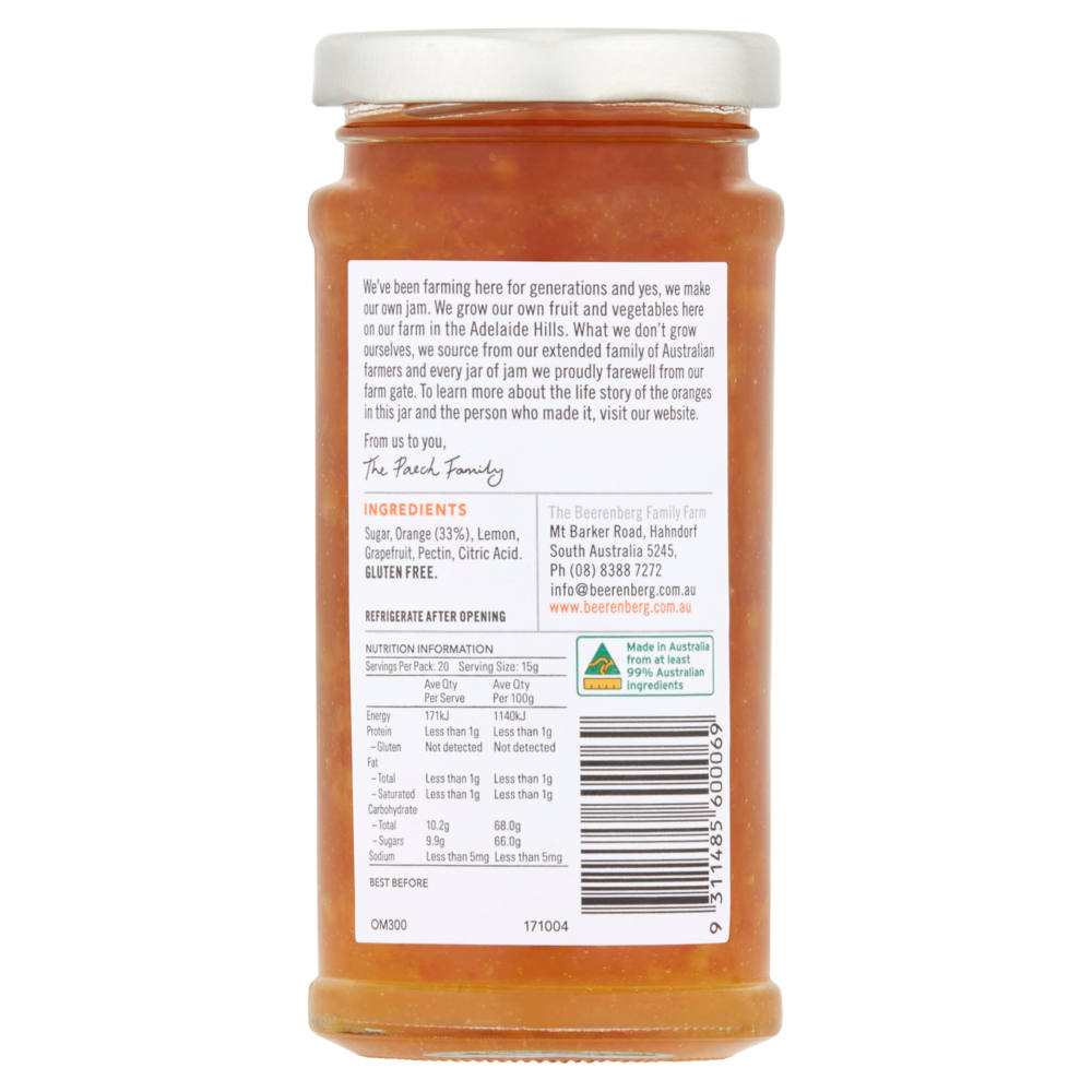 Beerenberg Australian Orange Marmalade 300g - Bahrain Alosraonline store