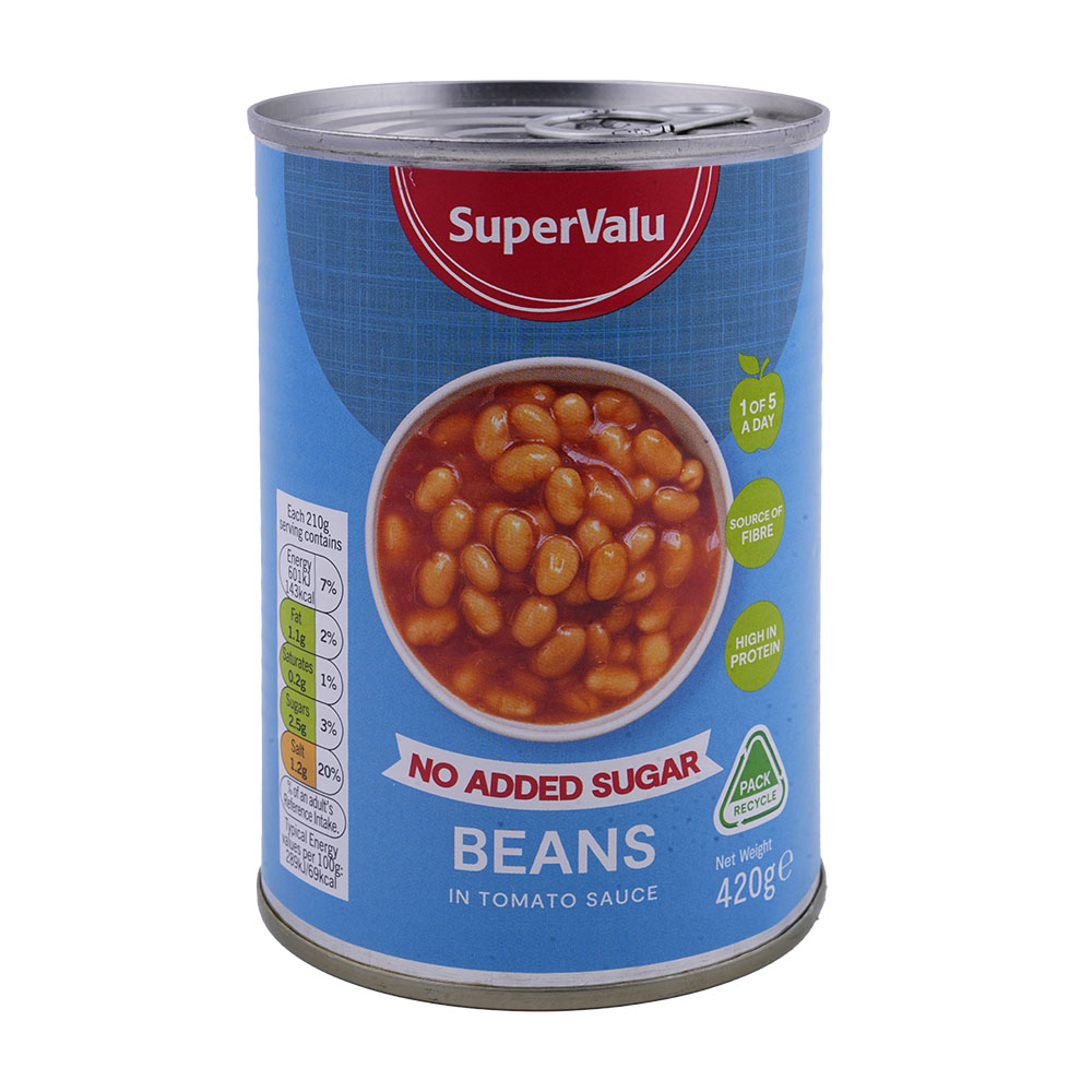 SuperValu No Added Sugar Beans In Tomato Sauce 420g