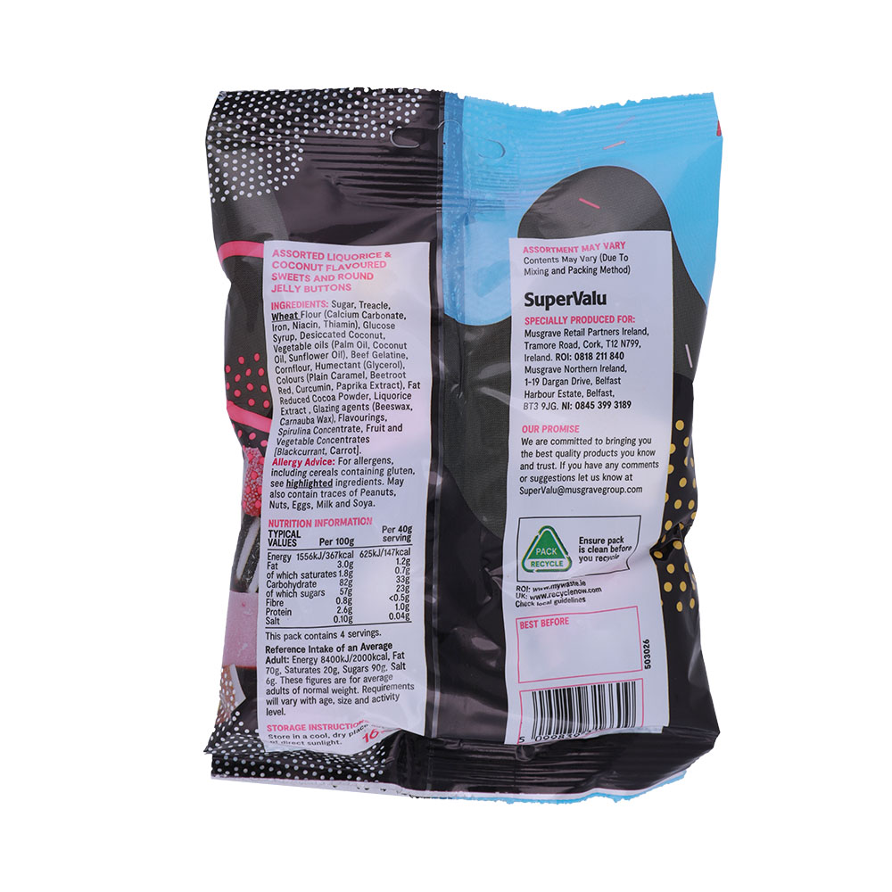 SuperValu Liquorice Sweets 160g back image