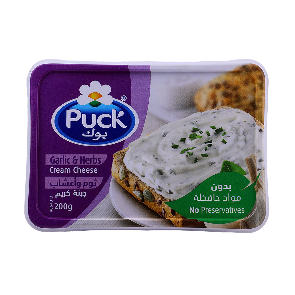 Puck Garlic Cream Cheese 200g back image