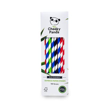 The Cheeky Panda Extra Wide Bamboo Paper Straws 100 Pieces 