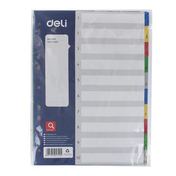 Deli Plastic File Dividers A4 