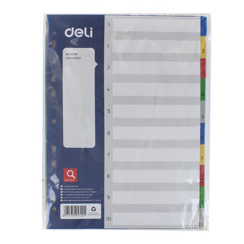 Deli Plastic File Dividers A4 