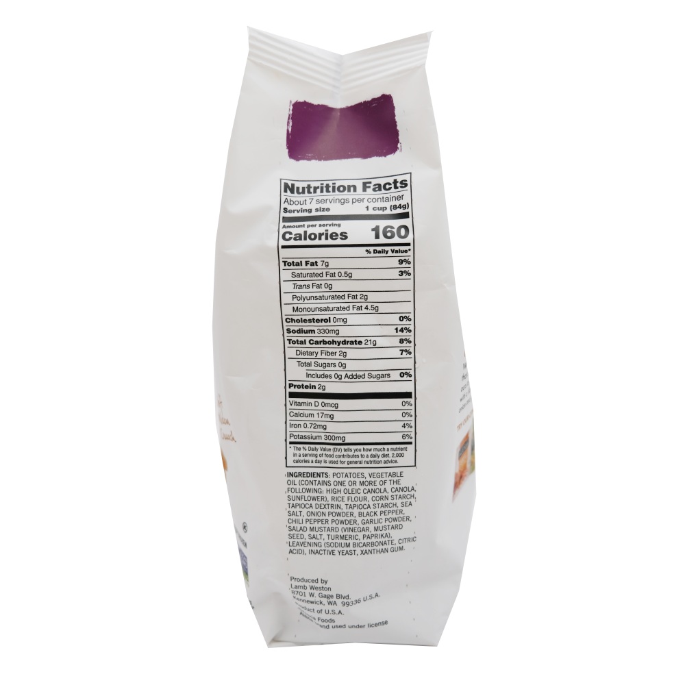 Alexia Waffle Cut Seasoned Fries 566g right side image