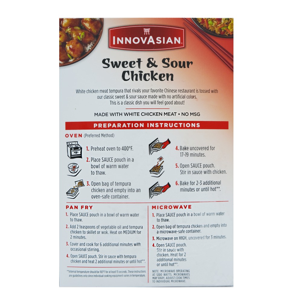 InnovAsian Sweet & Sour Chicken Meal 510g back image
