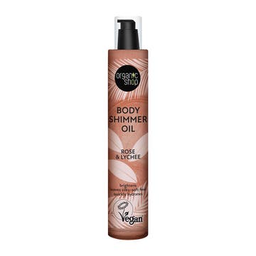 Organic Shop Rose & Lychee Body Shimmer Oil 100ml 