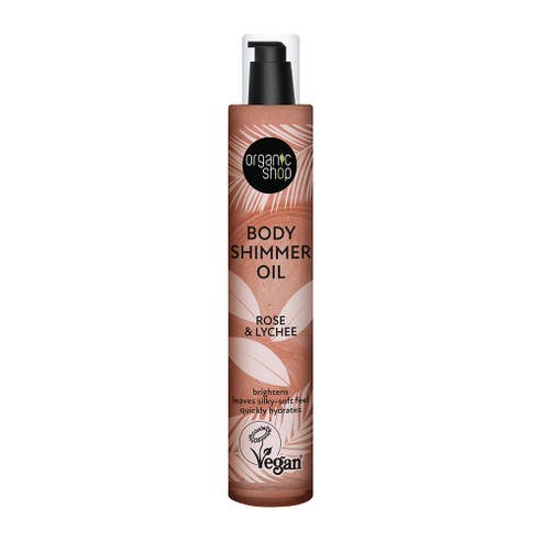 Organic Shop Rose & Lychee Body Shimmer Oil 100ml 