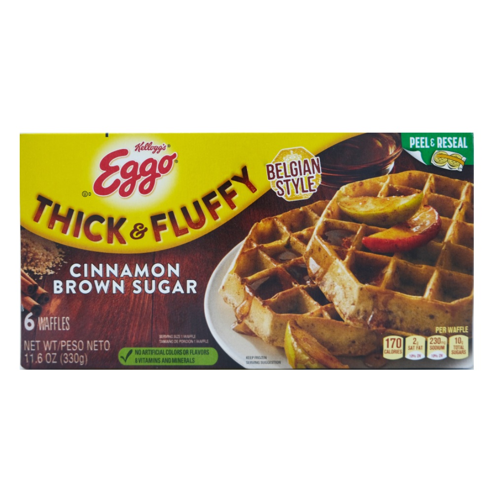 Kellogg's Eggo Thick and Fluffy Cinnamon Belgian Style Waffles 11.60Oz