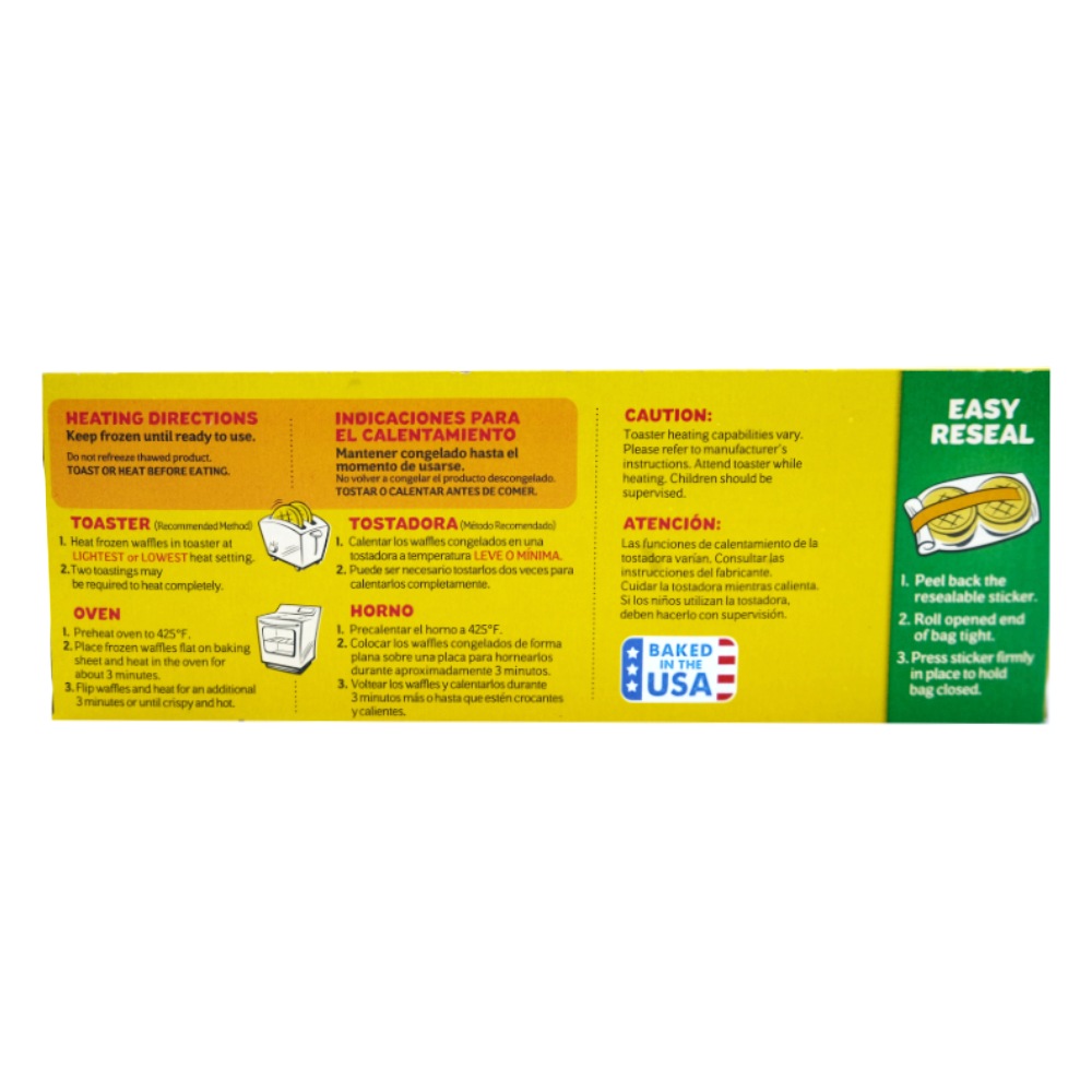 Kellogg's Eggo Thick and Fluffy Cinnamon Belgian Style Waffles 11.60Oz right side image