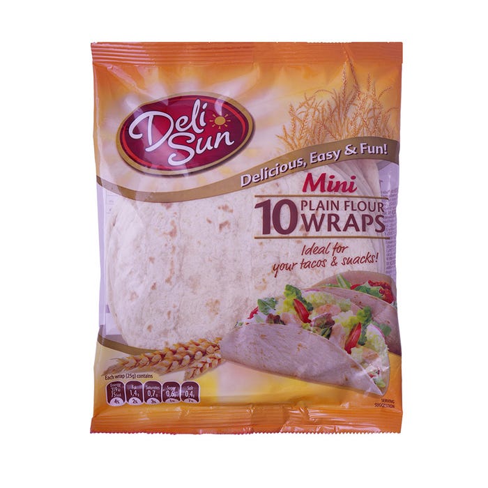 Deli Sun 10 Plain Flour Wraps Mini 250g