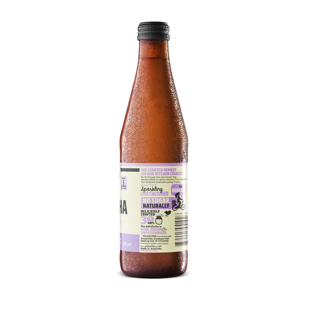 Remedy Kombucha Passionfruit Flavor 330ml back image