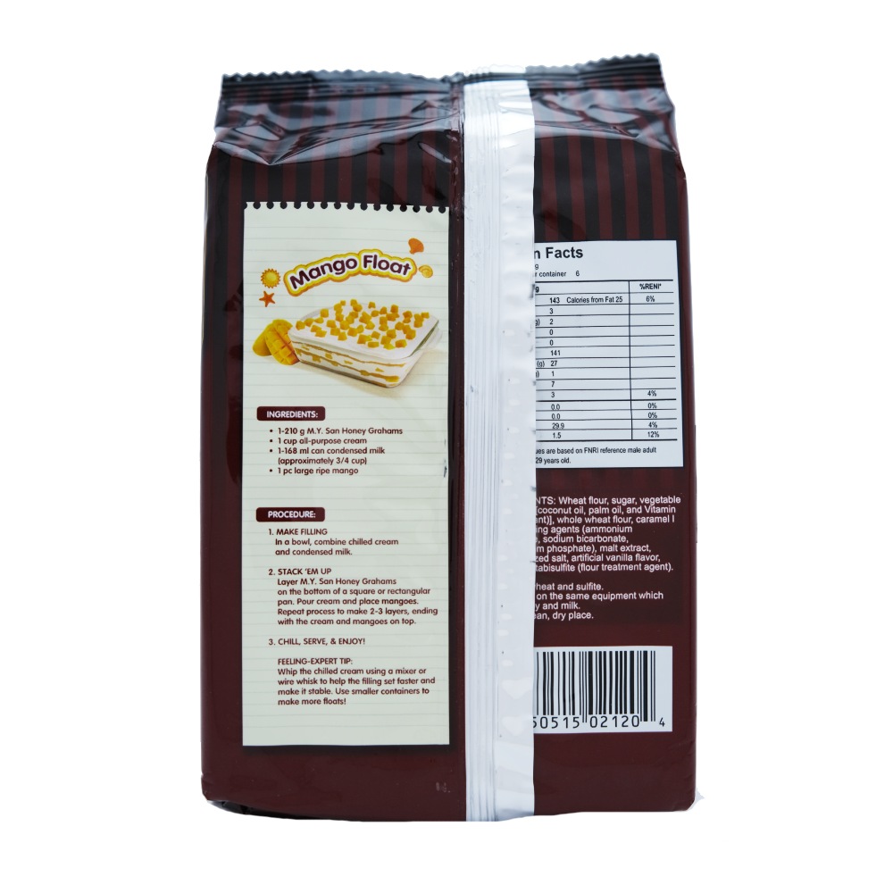 M.Y. San Grahams Money Float Honey Crackers 200g back image