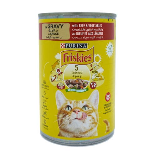 Purina Friskies Beef and Vegetables in Gravy Cat Food 400g 