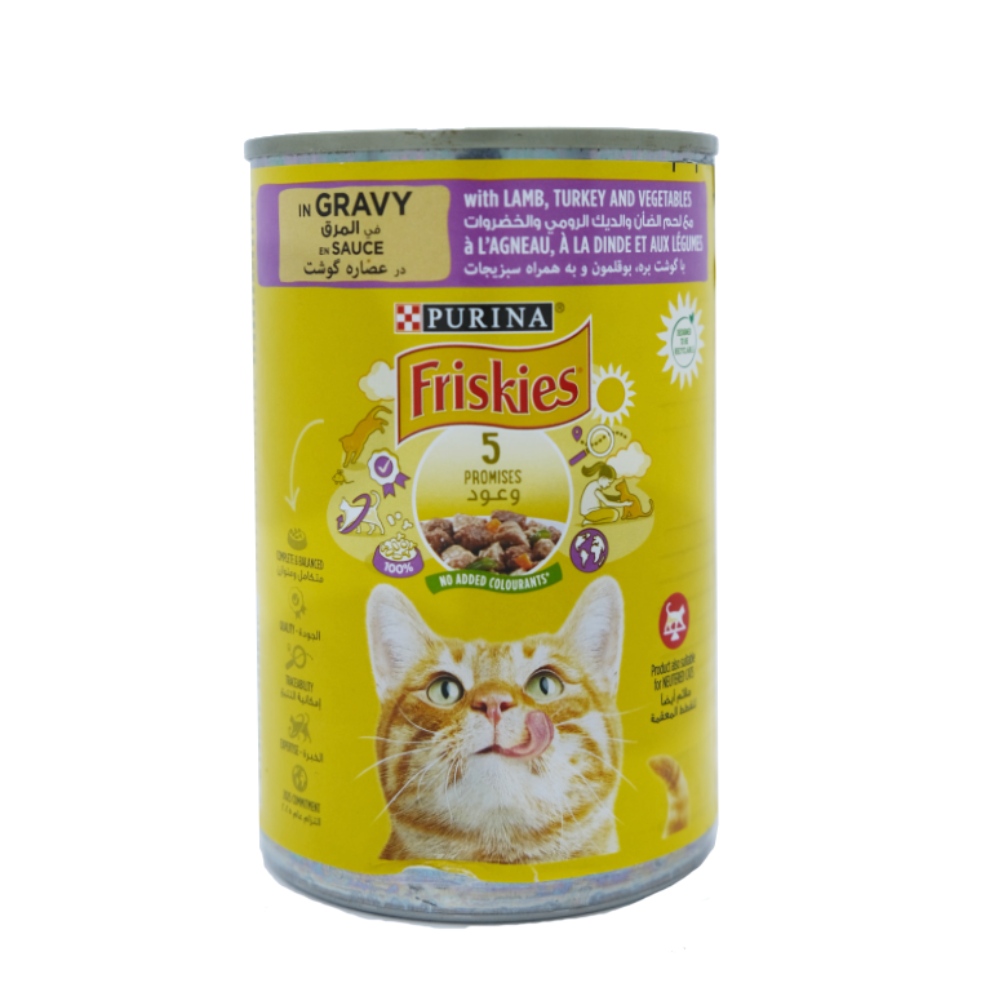 Purina Friskies Lamb, Turkey and Vegetables in Gravy Cat Food 400g