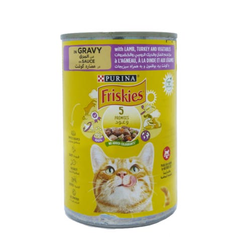 Purina Friskies Lamb, Turkey and Vegetables in Gravy Cat Food 400g 