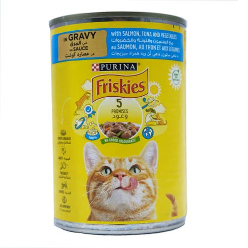 Purina Friskies Salmon, Tuna and Vegetables in Gravy Cat Food 400g 