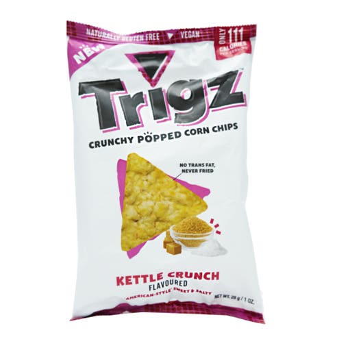 Trigz Crunchy Popped Corn Chips Kettle Crunch Flavored 28g 
