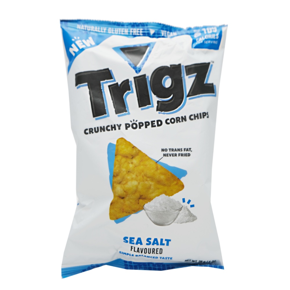 Trigz Crunchy Popped Corn Chips Sea Salt Flavored 28g
