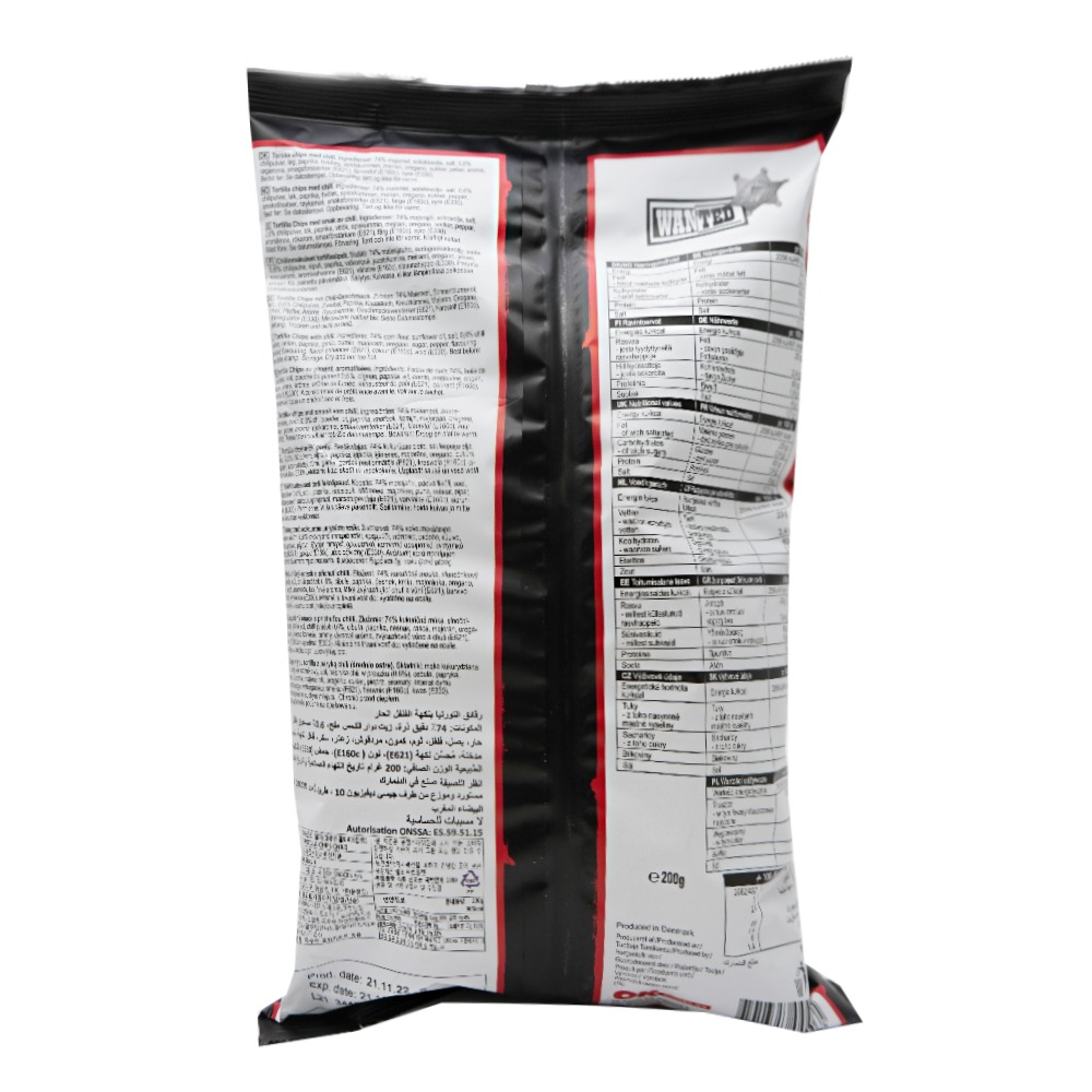 Wanted Tortilla Chips Chili 200g back image