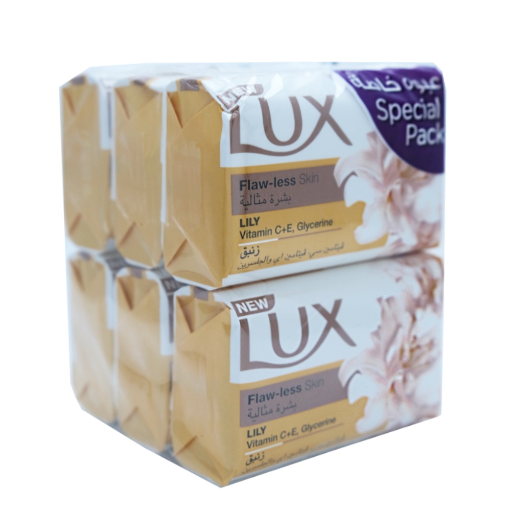 Lux Soap Flawless Skin Lily 6's 170g left side image