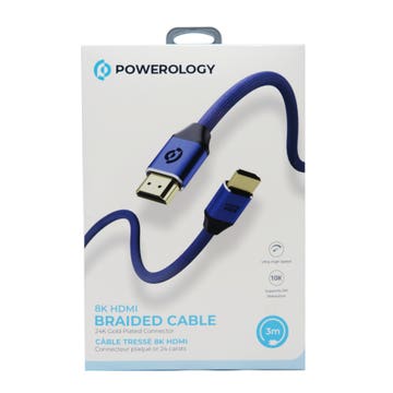 Powerology 8K Hdmi Braided Cable 3M 