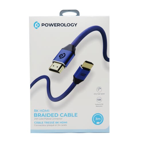 Powerology 8K Hdmi Braided Cable 3M 