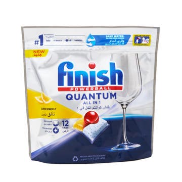Finish Powerball Quantum Lemon Dishwasher Tablets 12's 