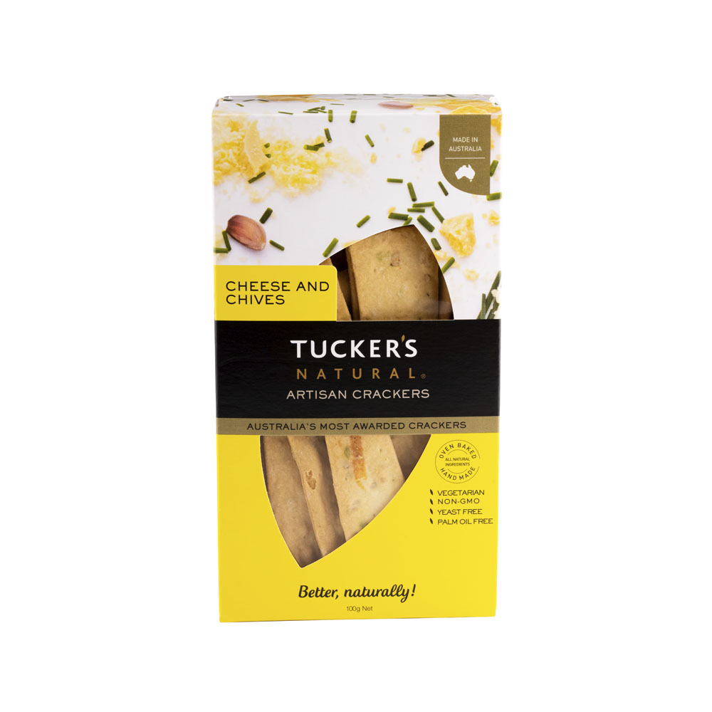 Tucker's Natural Crackers Cheese & Chives 100g 